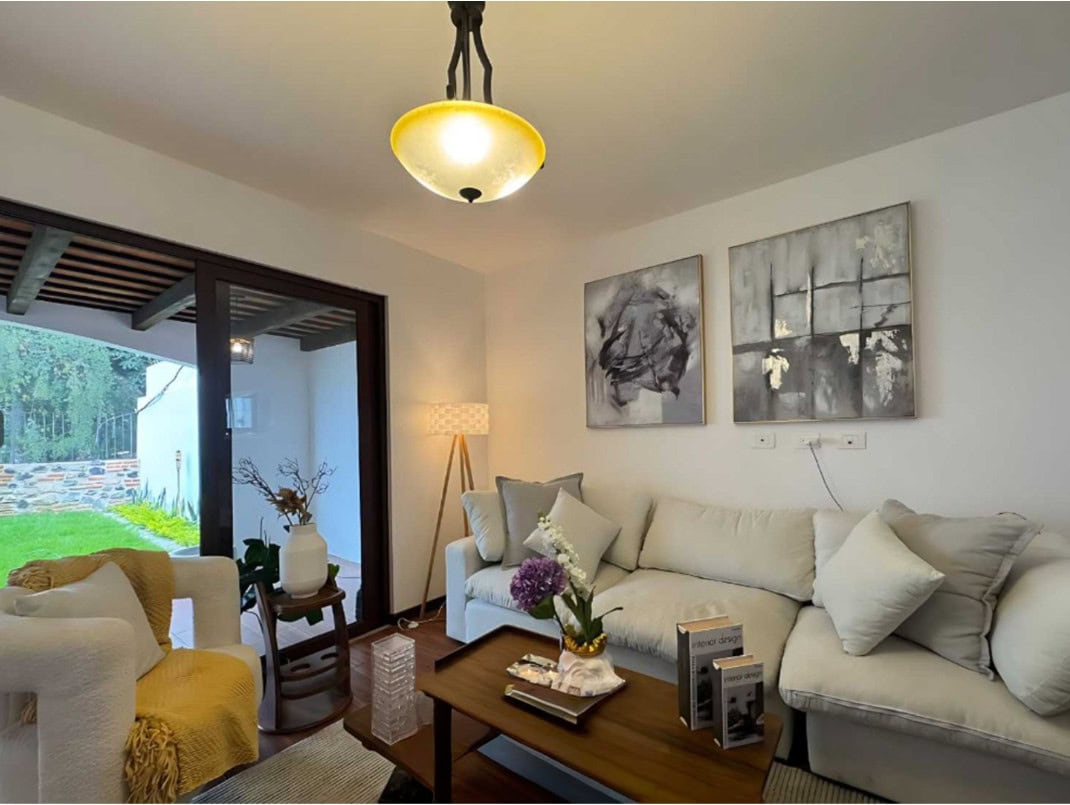 FURNISH VILLA FOR SALE 3 BEDROOMS WITH TERRACE, IN EXCLUSIVE CONDOMINIUM SANTA DELFINA, ANTIGUA GUATEMALA